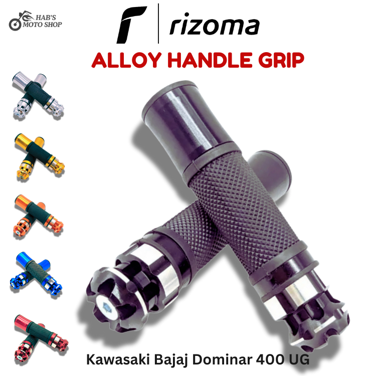 Kawasaki Bajaj Dominar 400 UG RIZOMA Racing Alloy Rubber Handle Grip ...