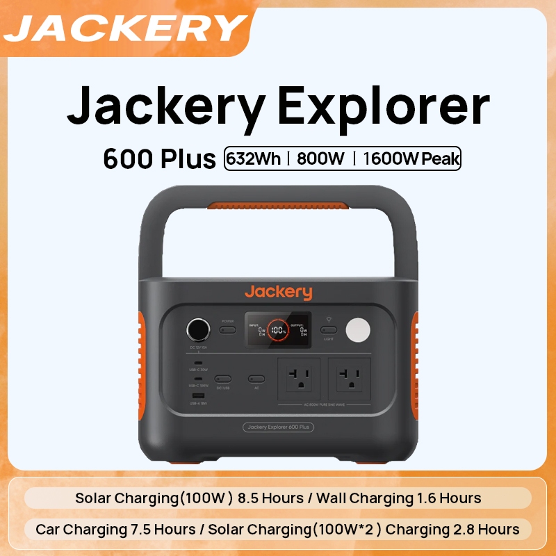 Jackery Explorer 600 Plus Portable Power Station 632.3Wh 800W Lifepo4  Battery 220V Solar Generator | Shopee Philippines