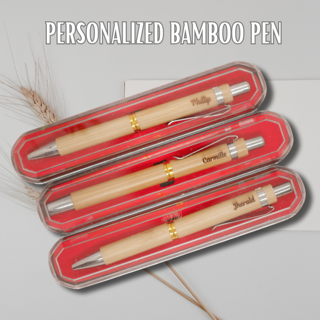 Personalized Laser Engraved Bamboo Wood Pen Eco Friendly for Corporate ...