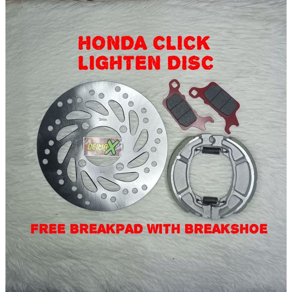 LIGHTEN DISC FOR HONDA CLICK V1/V2/V3 FREE BREAKPAD (SET) | Shopee ...
