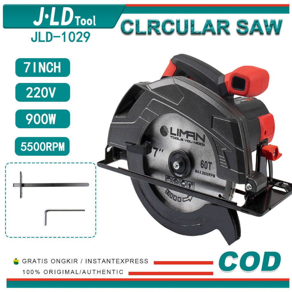 JLD Electric Circular Saw 7INCH Woodworking Table Saw Flip Saw Wood ...