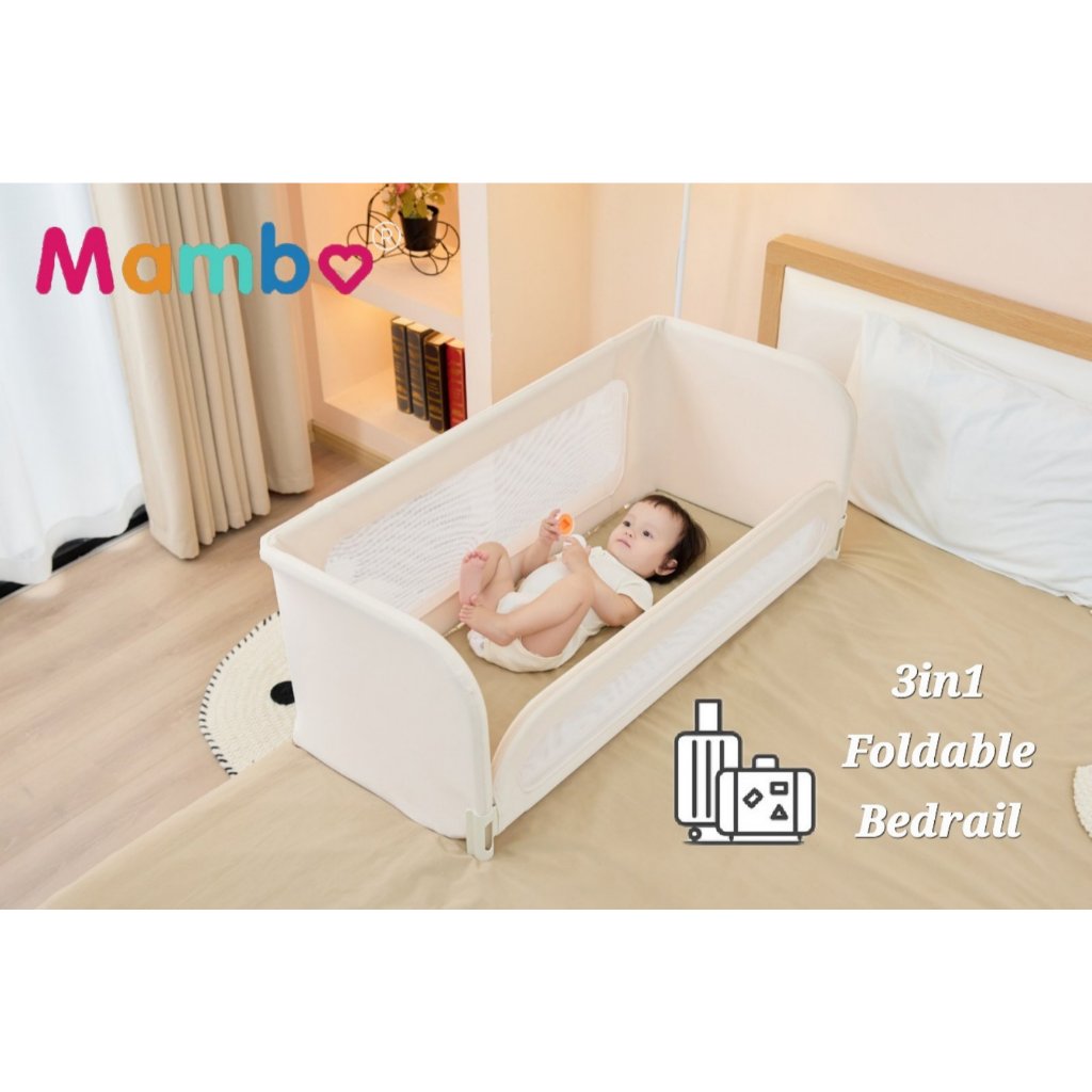 3in1 Foldable Baby Safety Bed Rail Guard and Crib Portable Baby Bed ...
