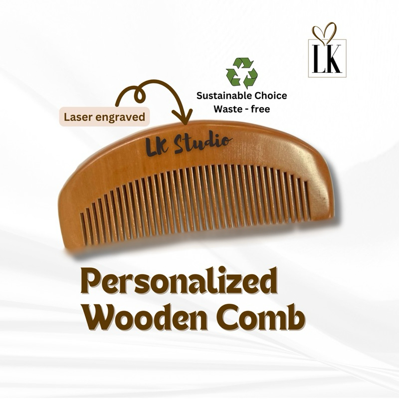 Personalized Wooden Comb (Laser Engraved) by LK Studio | Shopee Philippines