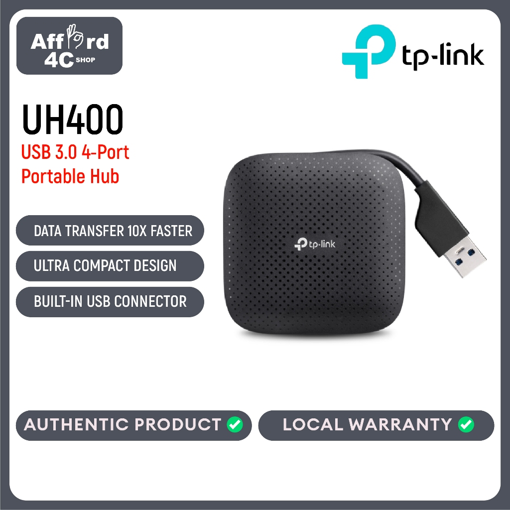 TP-Link UH400 - Hub USB 3.0, 4 Puertos, 5 Gbps, Plug & Play, Alta Velocidad | Hub USB con 4 Puertos. Transferencia hasta 5Gbps. Plug & Play. Compacto y Portátil