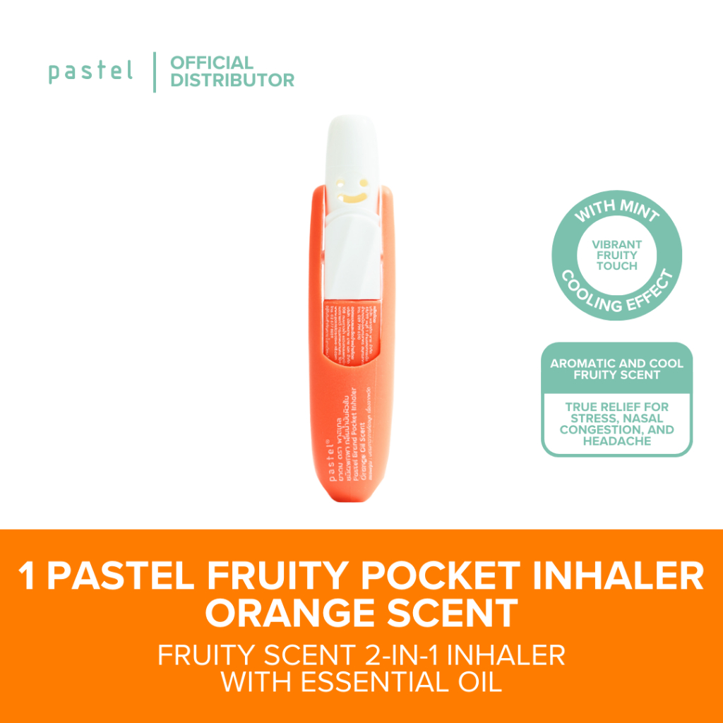 PASTEL Fruity Orange Scent Pocket Inhaler (1.5ml) [Menthol, Dizziness ...