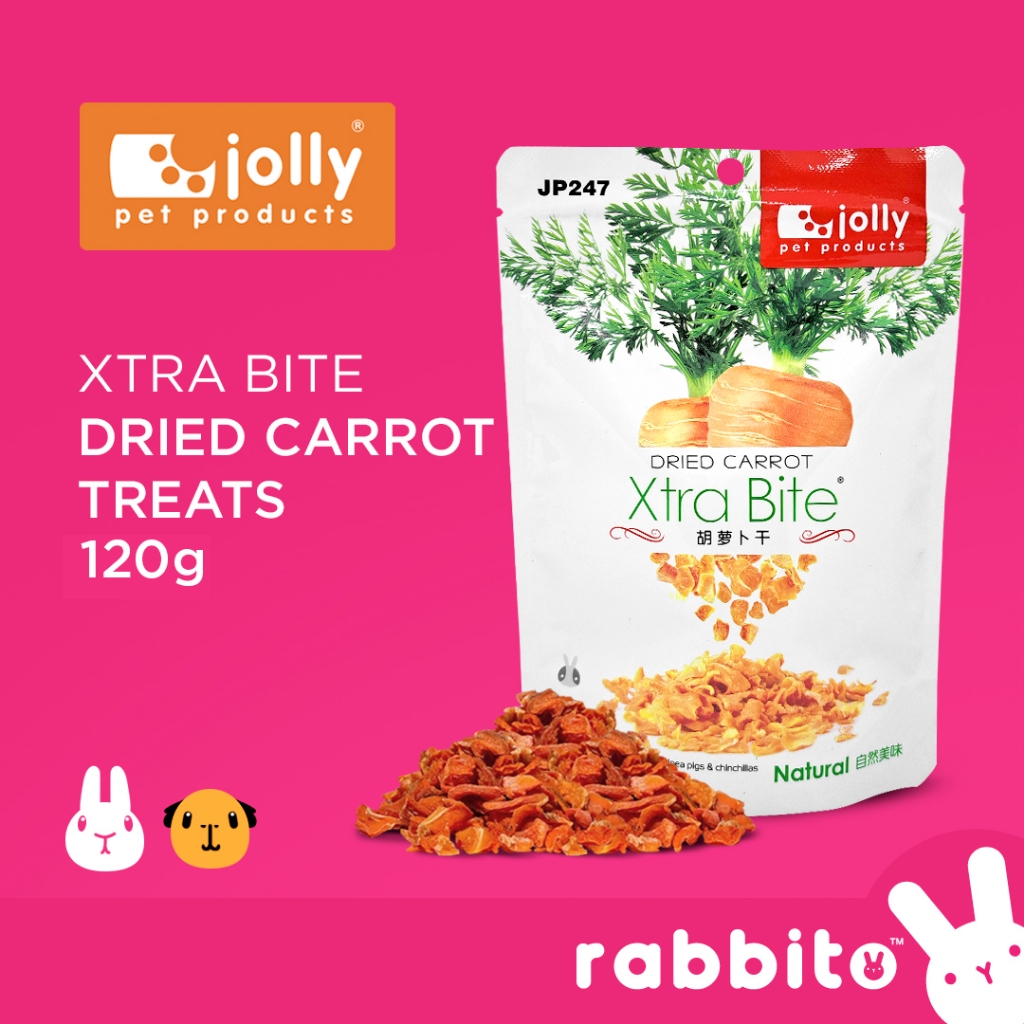 View of Jolly Xtra Bite Dried Carrots 120g Treats for rabbits, guinea pigs and ...