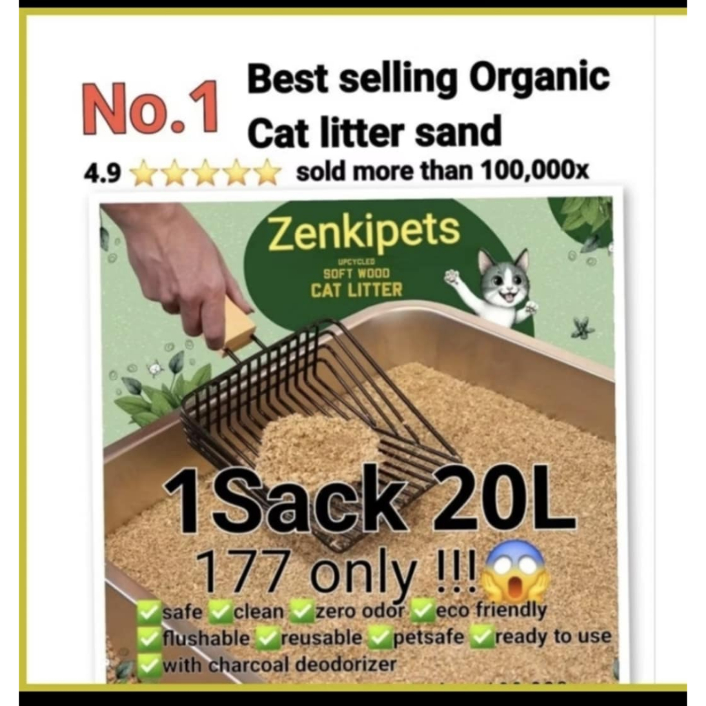 Photo inspiration: Visual Reference: Zenkipets 20Liters Organic Natural Non Toxic Best Fine Wood Cat