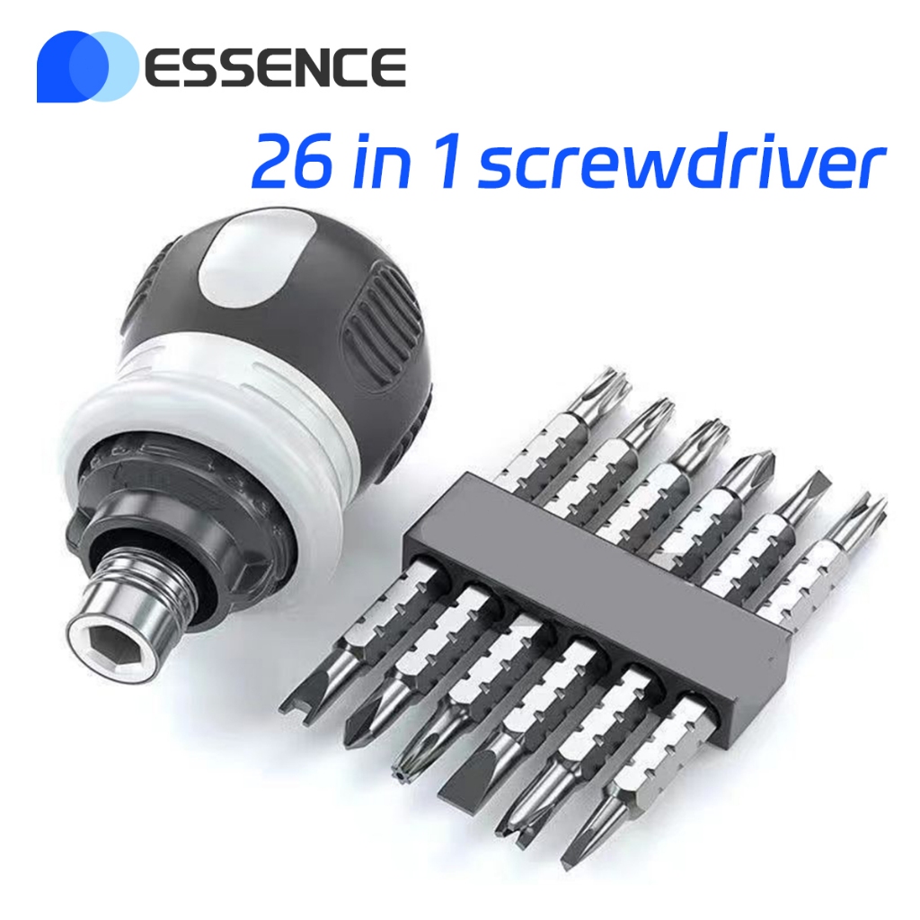 26 in 1 Ratchet Screwdriver Set Mini Hand Tool CRV Cross Groove Drill ...