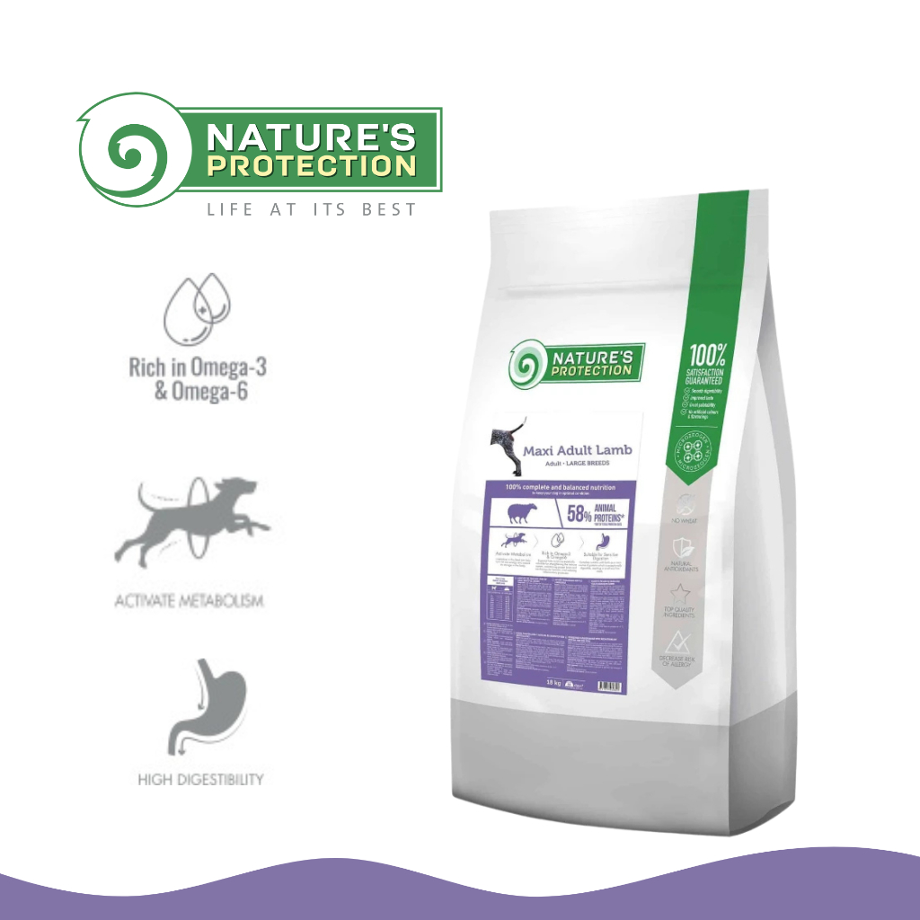 Nature's Protection Maxi Adult Dog Food | All Breeds | Lamb 18kg ...
