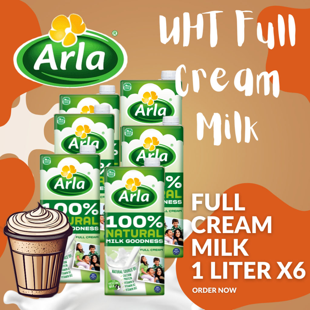 ARLA Natural Milk Goodness Full Cream 1Lx6 - Premium Dairy for Families ...