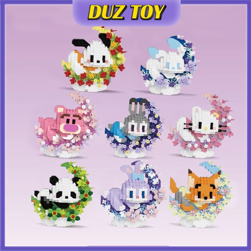 【DUZ】Moon Flower Building Blocks 3D Puzzle Toy Sanrio Cute Cartoon ...