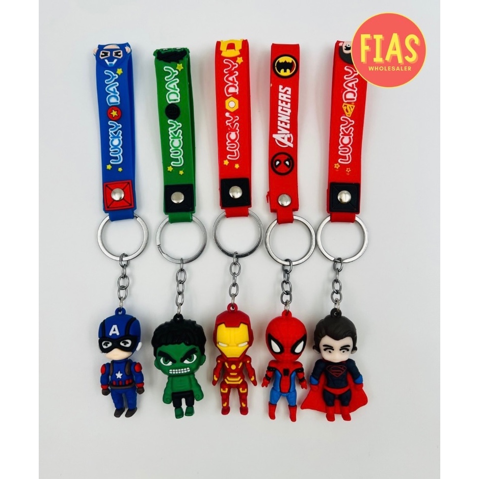 12 pcs Super Hero Character Keychains Wholesale Paninda | Shopee ...