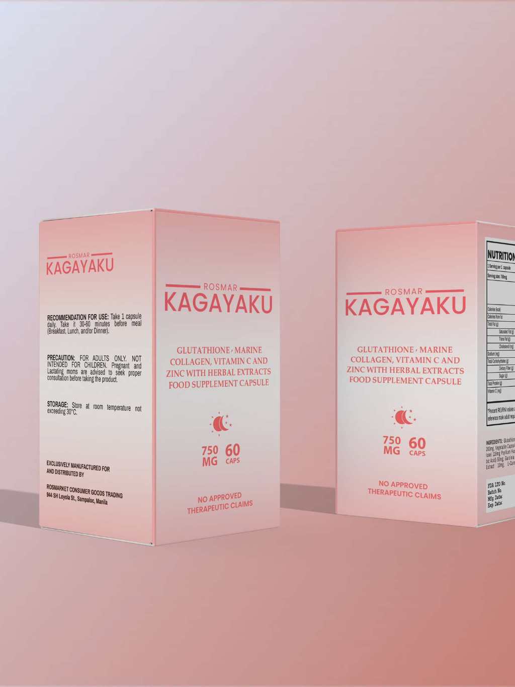 ROSMAR KAGAYAKU CAPSULES GLUTATHIONE AND COLLAGEN FOR WHITENING AND  SLIMMING