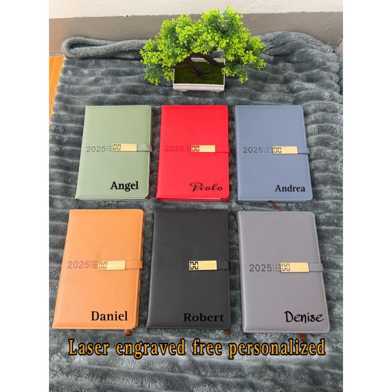 Planner 2025 Notebook Leather Personalized Laser Engraved | Shopee ...