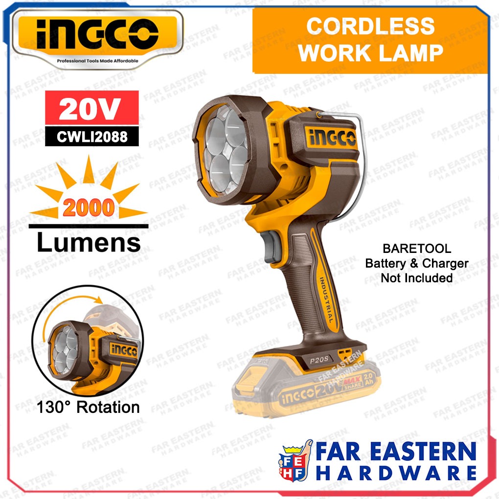 INGCO Cordless Work LED Light Lamp 20V CWLI2088 | CWLI20881 | CWLI20887 ...