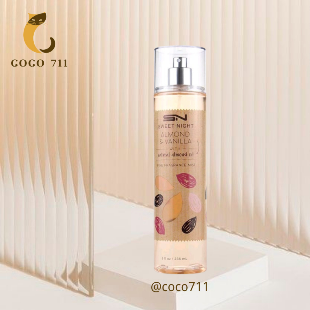 COCO Sweet Night Perfume Almond Vanilla Fragrance Body Mist 236ML