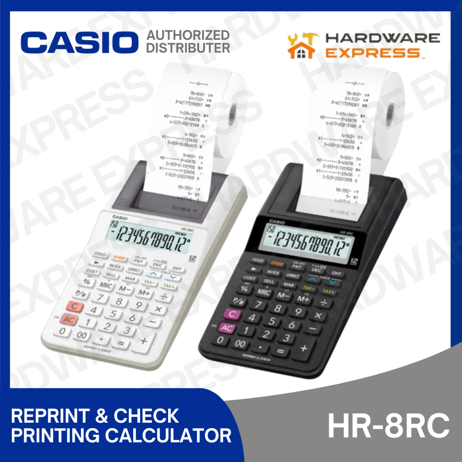 CASIO HR-8RC Reprint Check Printing Calculator (12 Digits)