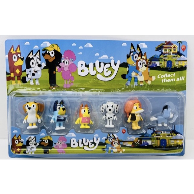 JTO blistered 6-in-1 Bluey figure toy set | Shopee Philippines