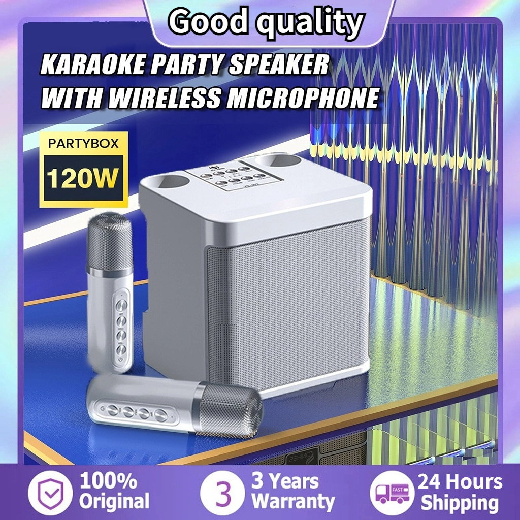 Karaoke Speaker with mic Wireless 3D Stereo Amplifier Speaker Dual ...
