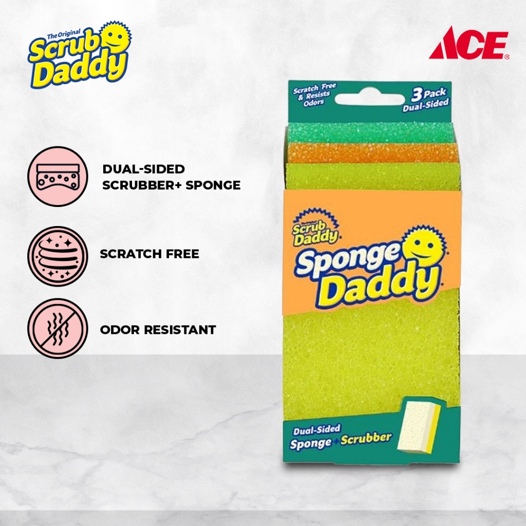 SPONGE DADDY SCRUBBER+SPONGE 1.4OZ | Shopee Philippines