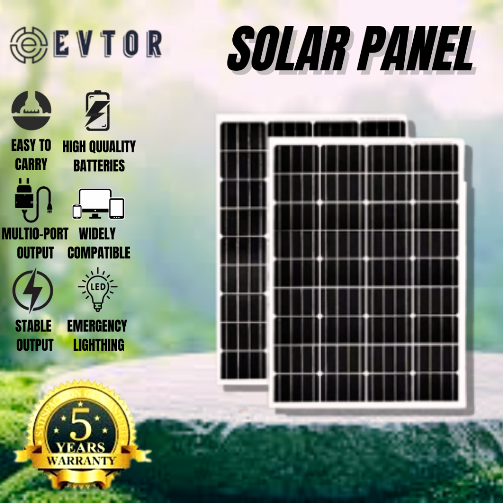 【Ready stock】20/30/45/60 Watt Original Solar Panel IP67 Waterproof With ...