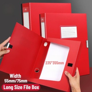 Red File Box Document Box Long File Case Organizer Plastic Folder ...