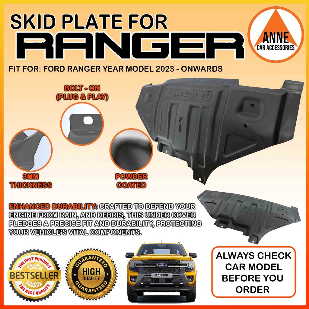 Skid Plate for Ford Ranger 2023 Onwards / Everest 2015 - 2022 Engine ...