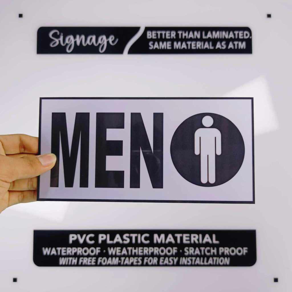 SIGNAGE - MEN - RESTROOM SIGN - PVC PLASTIC MATERIAL SIGNAGE | Shopee ...