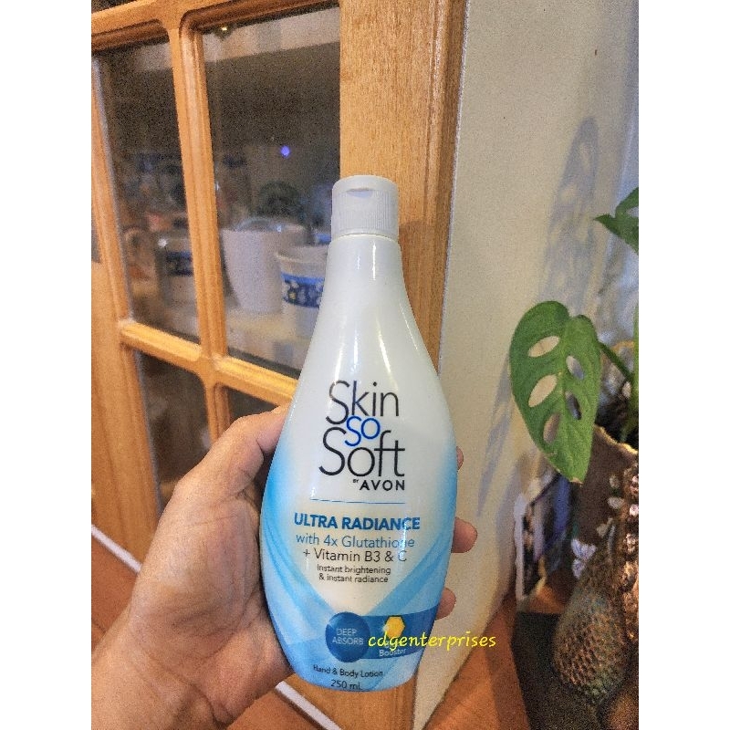 avon skin so soft glutathione lotion SKIN SO SOFT Hand & Body Lotion (Ultra Radiance, 4x Glutathione + Vitamin B3 & C) by AVON Softens and conditions skin all day AVON Skin So Soft Soft
