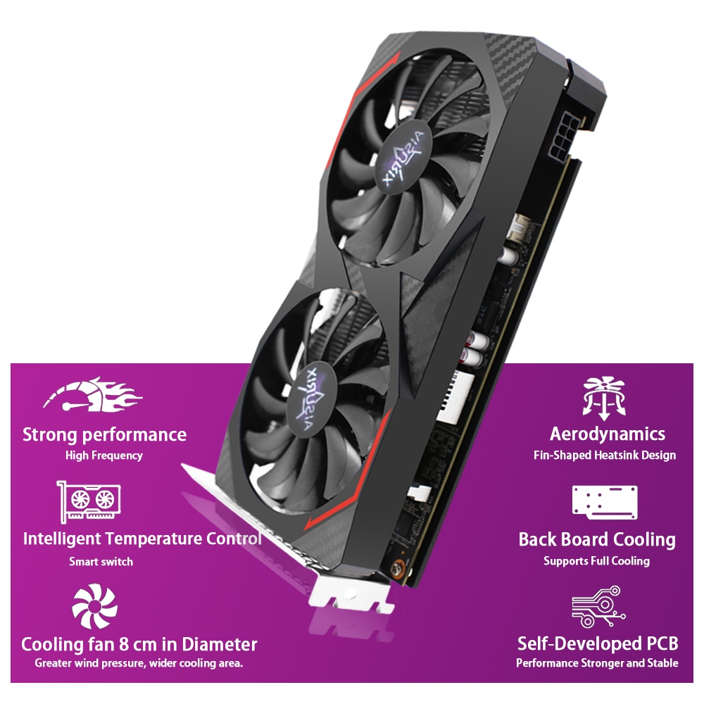 AISURIX Graphics Card AMD RX 6600 8GB GDDR6 128Bit Video card Computer ...