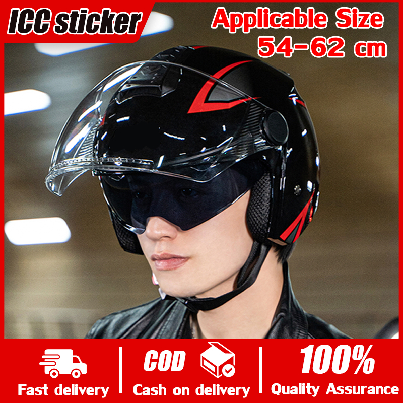 AXK With ICC Sticker Half Face Helmet Motorcycle Helmet For Men