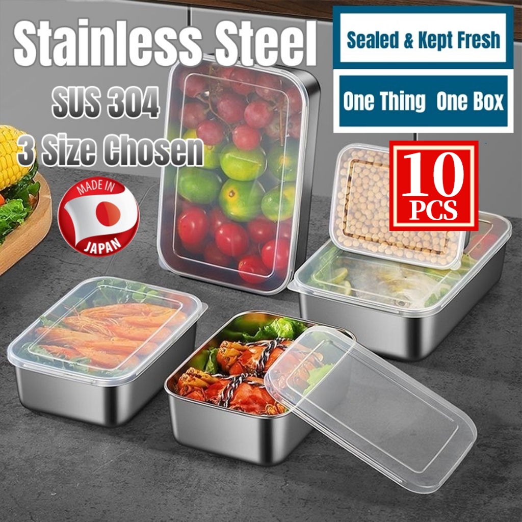 304 Stainless Steel Food Container with Cover Japanese Stainless Steel ...