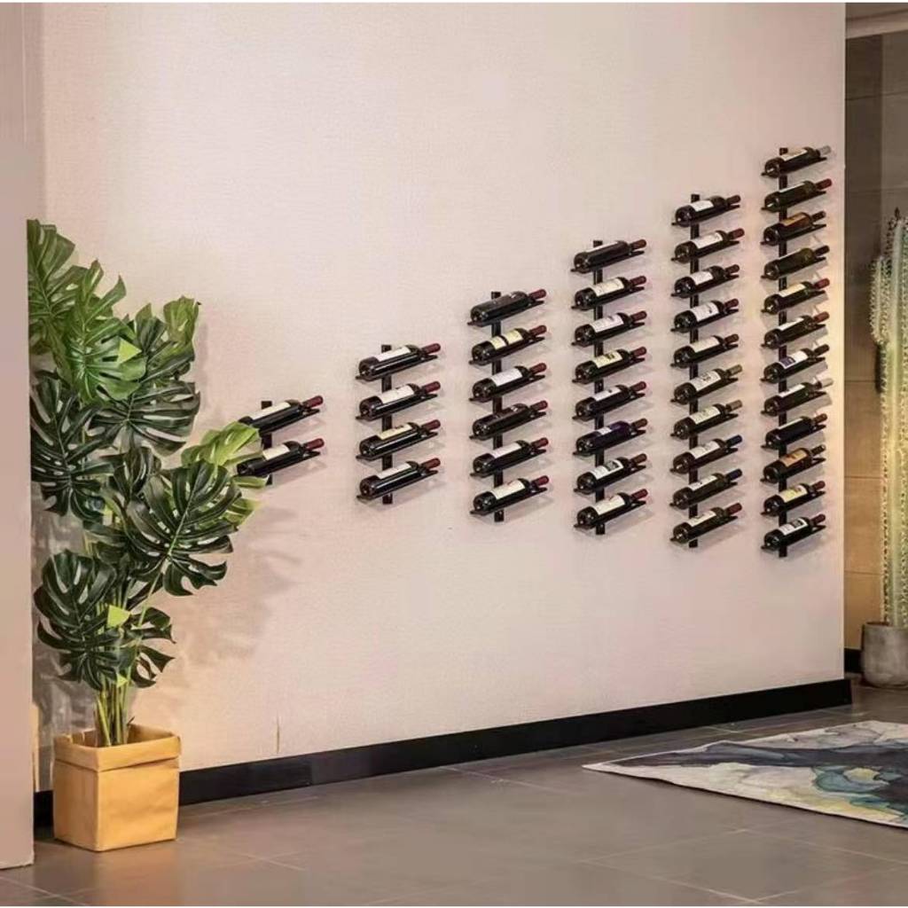 Iron Wall Mounted Wine Holder Tilted/Straight Wine Rack Wine Champagne ...