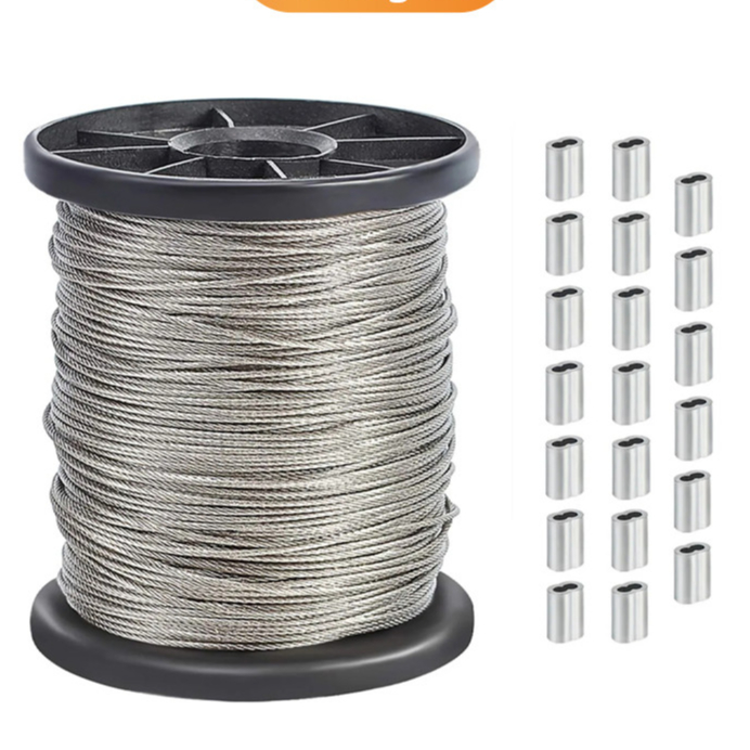 100 Meters 0.8-2mm 304 Stainless Steel Cable line Stranded wire Bare ...