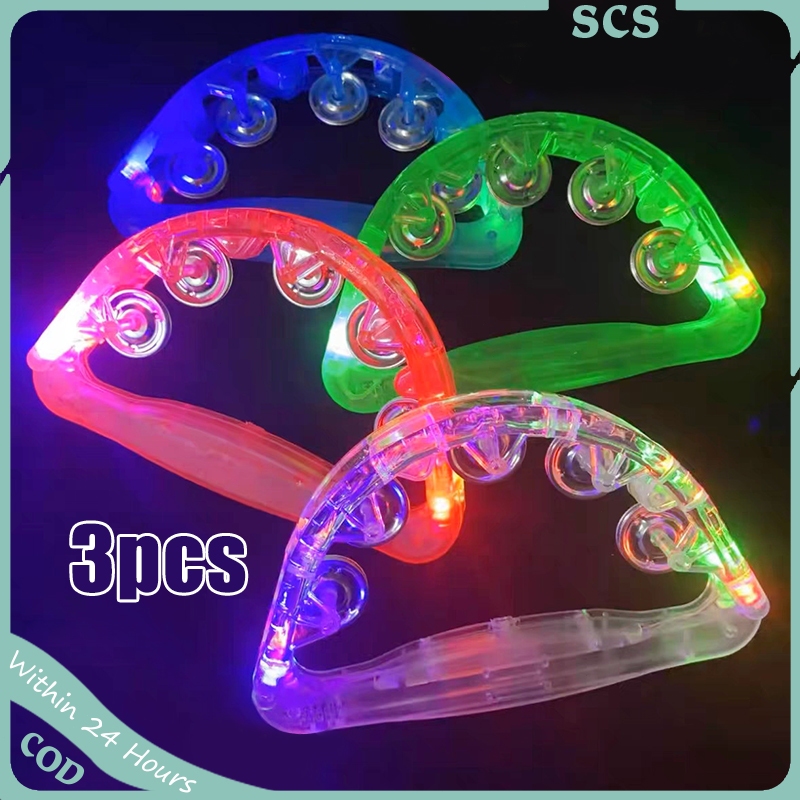 Party Favor Instruments LED Light Up Tambourine - 2 Pack Flashing ...