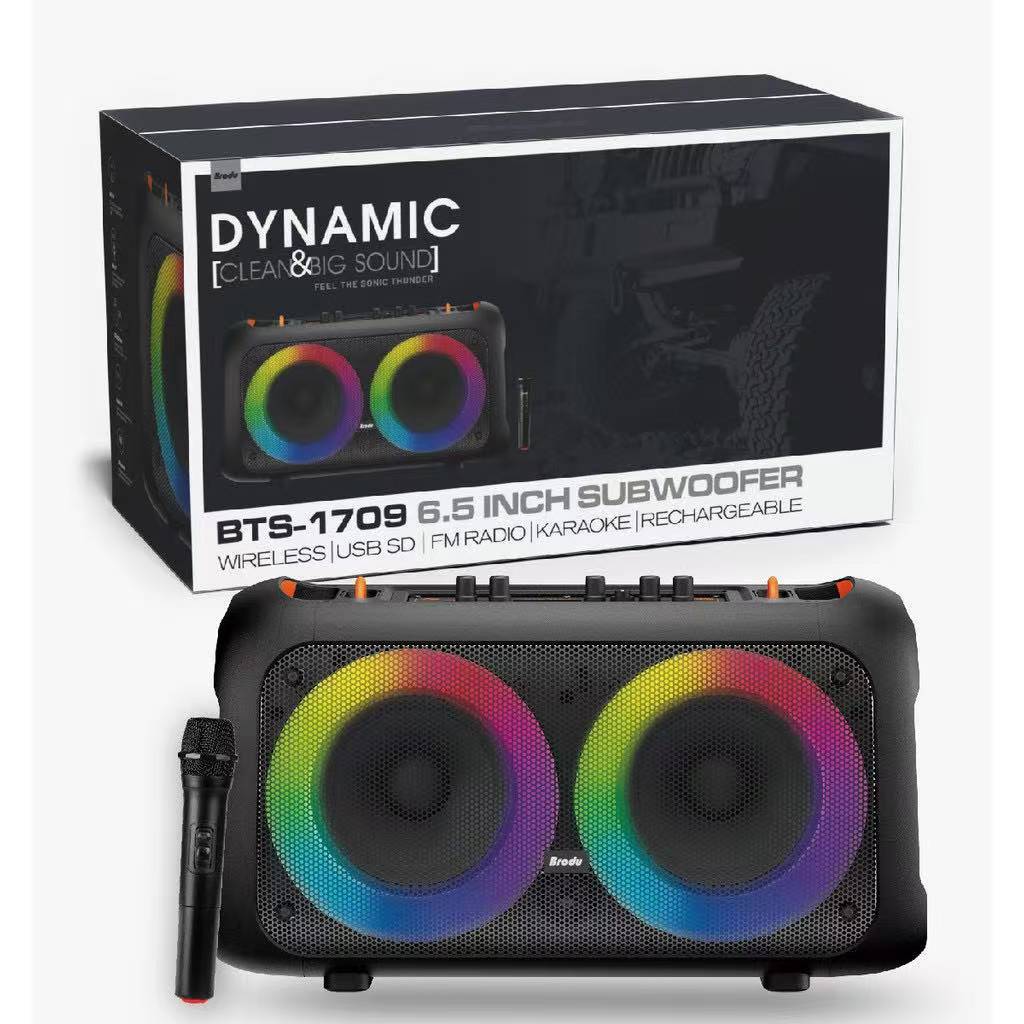 Brudo BTS-1709 Dynamic Subwoofer Bluetooth Karaoke Speaker W/ Free ...
