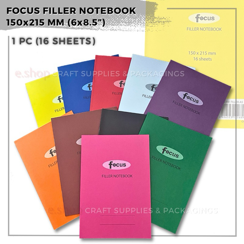 [1 PC] FOCUS Filler Notebook A5 6x8.5” 16sheets | Shopee Philippines