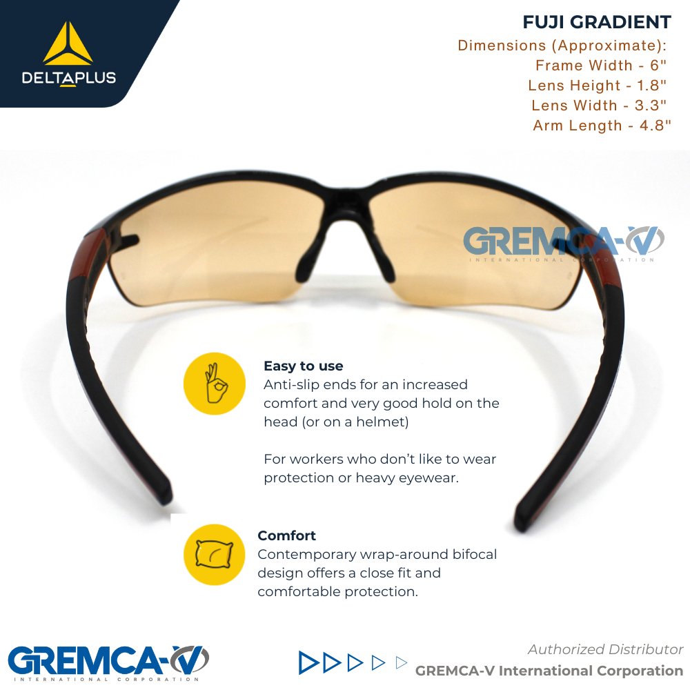 Delta Plus FUJI GRADIENT Safety Glasses Eye Protection Anti Scratch ...