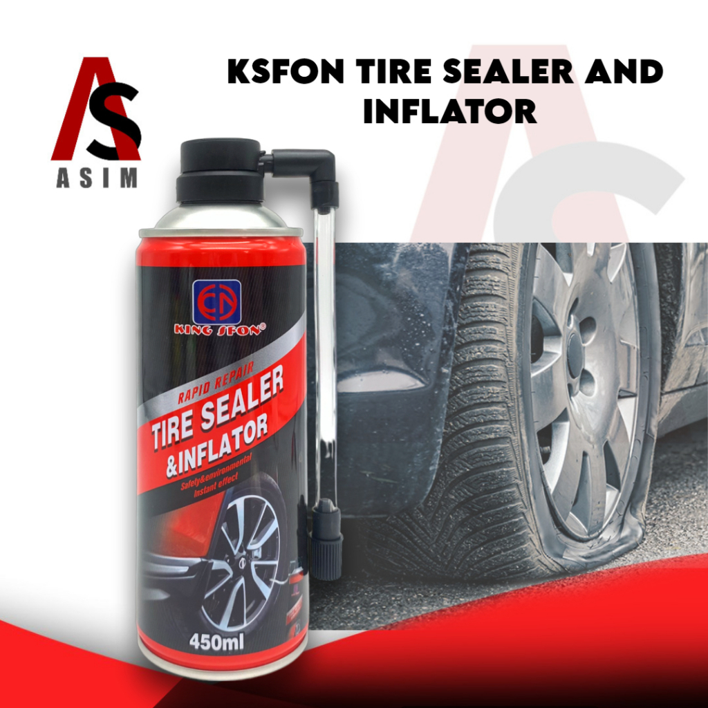 ASIM MOTORCYCLE CAR RAPID REPAIR TIRE SEALER AND INFLATOR 450ML ...