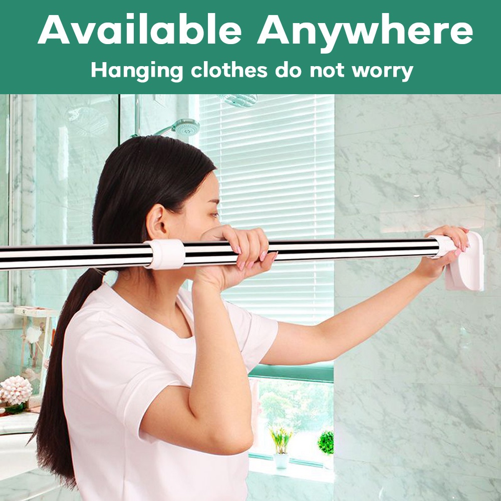 Stainless Steel Clothes rod Set Adjustable Curtain Rod Tension Rod ...