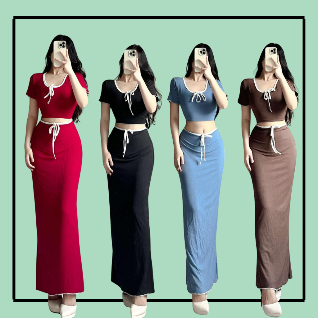 Coordinates Set New Classy Korean fashion design terno sets skirt+tops ...
