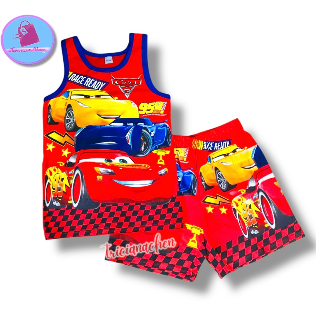 Cars LightningMcQueen Kids Terno Character Printed set sando and short ...