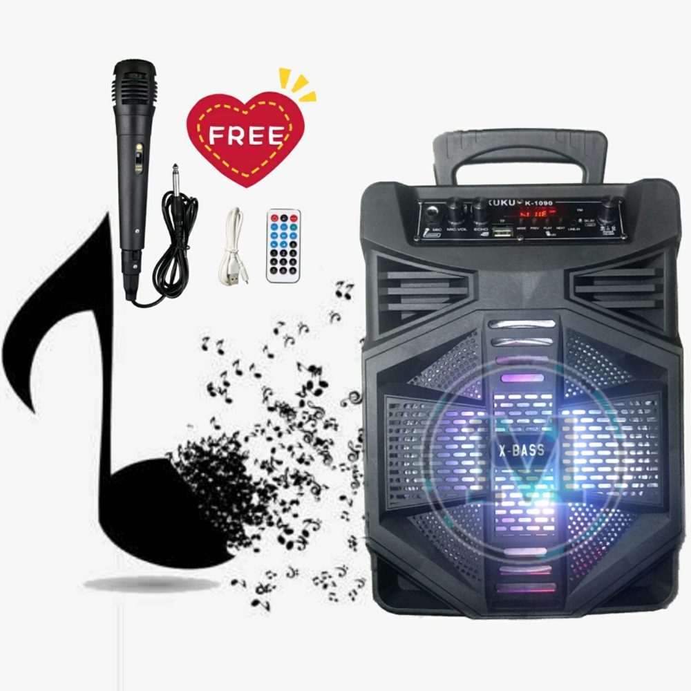 KUKU 1090C 8inch Portable Karaoko Bluetooth Speaker With Microphone ...