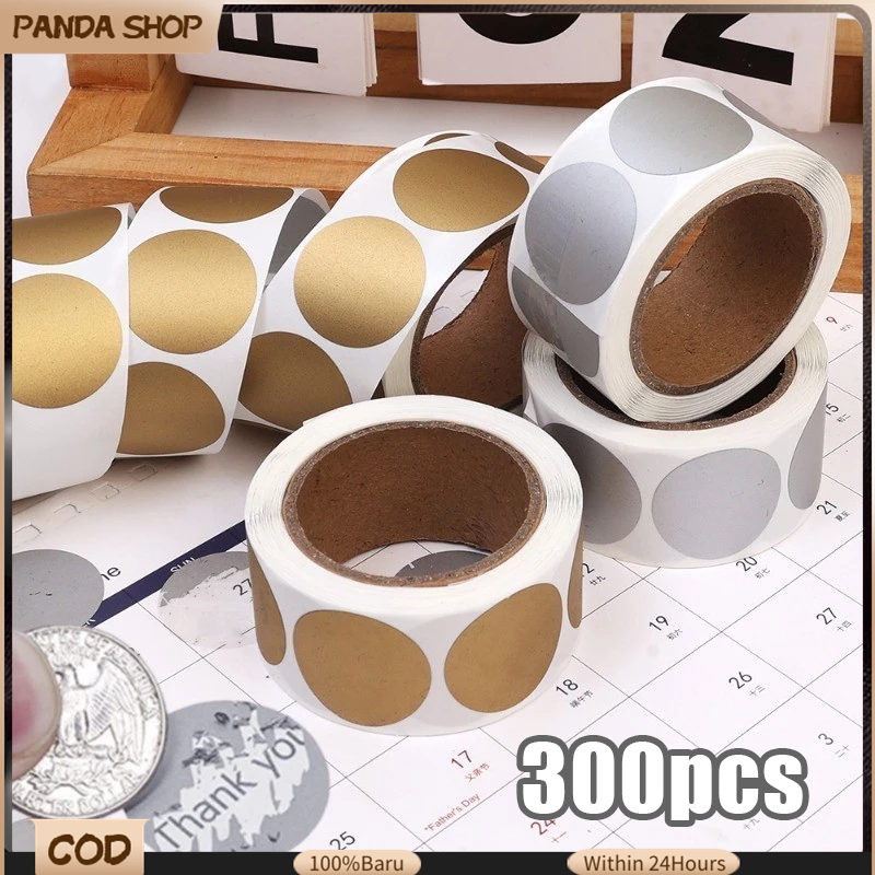 300pcs 1inch Round Scratch Off Stickers Self Adhesive Game Scratch ...