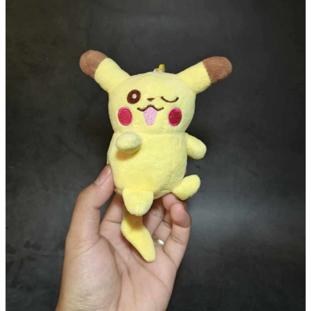 WINKING PIKACHU Mini Pokemon Charm (10cm) Anime Collectible Item ...