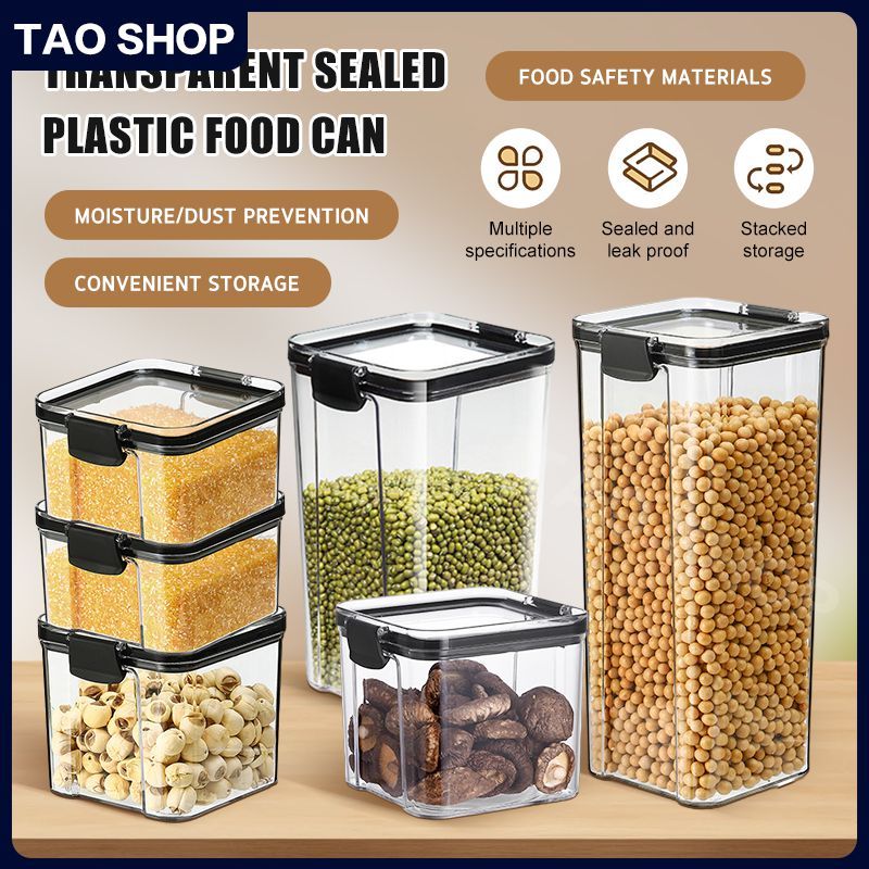 Cereal Storage Container Food Fresh-keeping Box Square Transparent ...