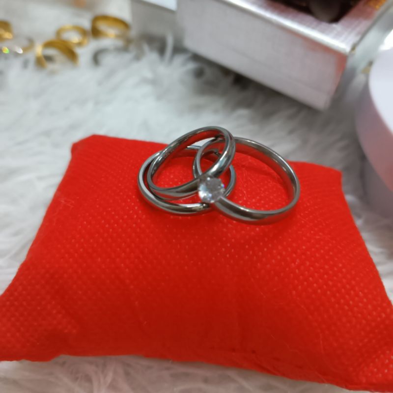 silver wedding ring engagement ring couple ring | Shopee Philippines