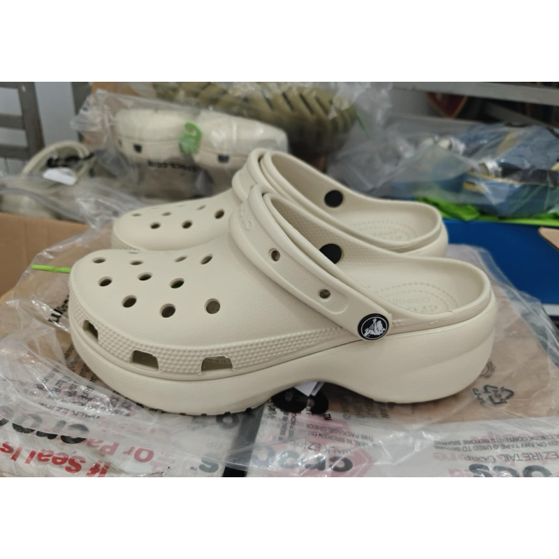 Crocs Classic Platform Clog In Bone 100% Original 