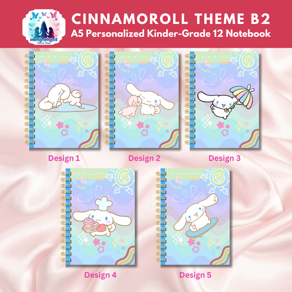 Cinnamoroll Theme B2 Personalized Notebook Kinder-Grade 12 A5 (14cm x ...