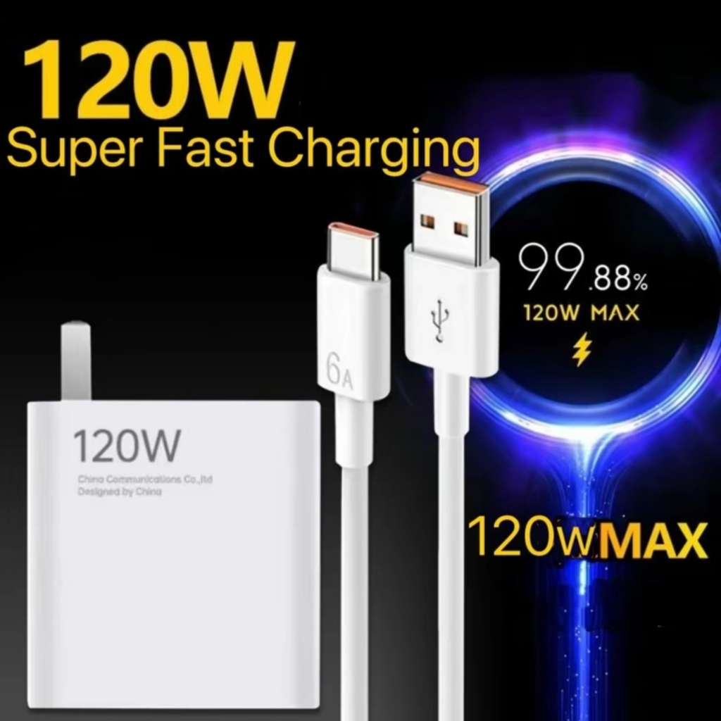 120W Super Fast Charging Cable Set 6A Adapters Android Mirco USB TYPE-C ...